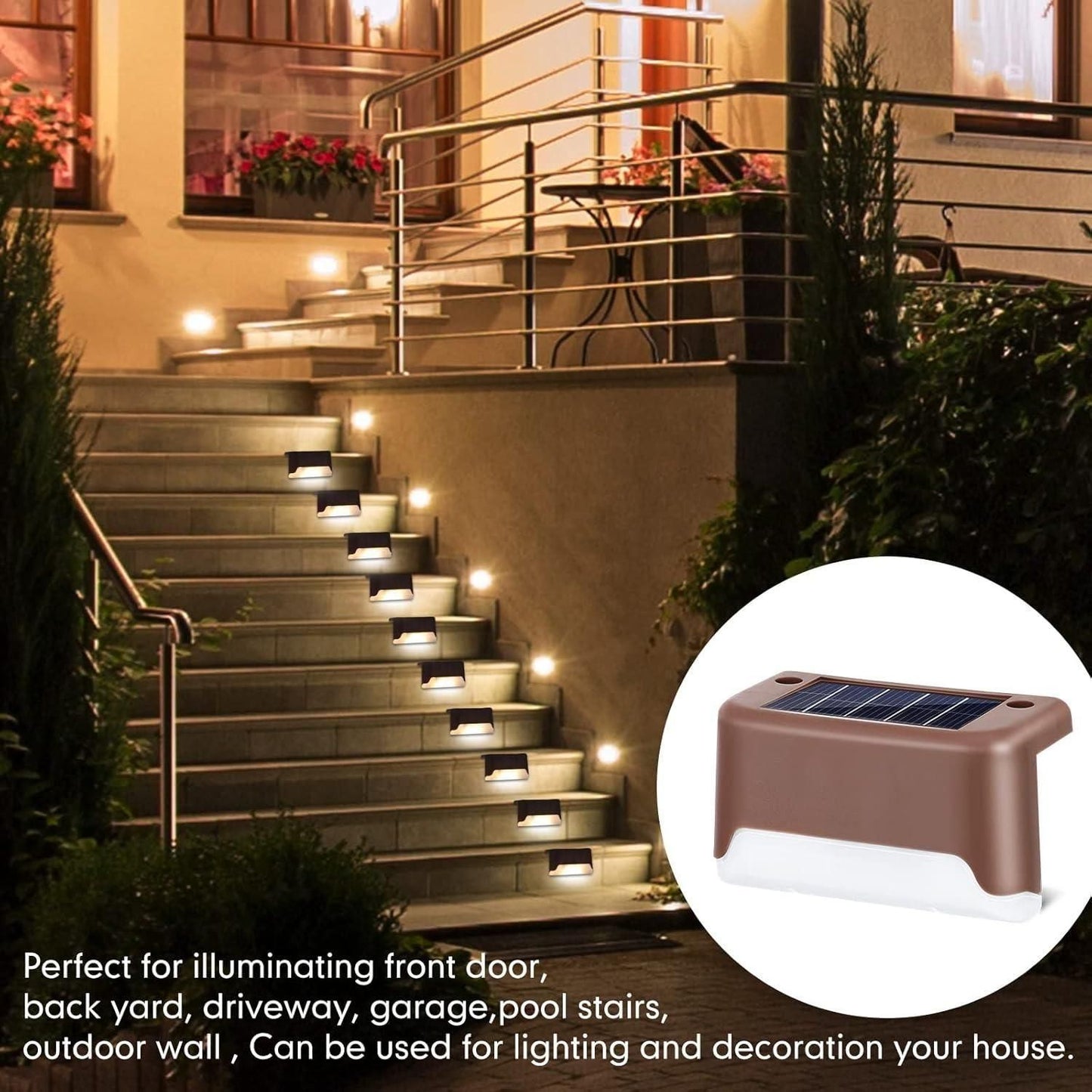Wireless Solar Deck Lights Outdoor Pack of 8 ( Delivered in 3 to 5 Days Guaranteed ✅ )