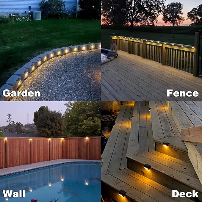 Wireless Solar Deck Lights Outdoor Pack of 8 ( Delivered in 3 to 5 Days Guaranteed ✅ )