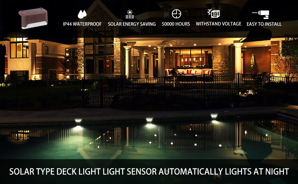 Wireless Solar Deck Lights Outdoor ( 8 pcs Pack)